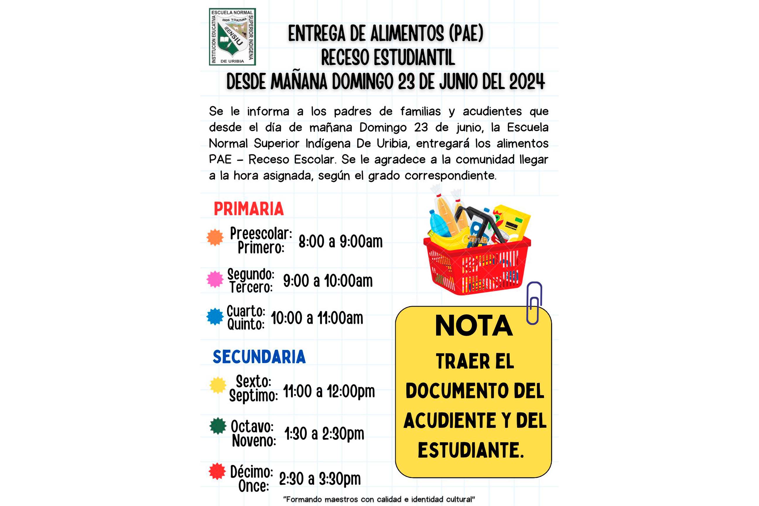 Entrega de Alimentos PAE